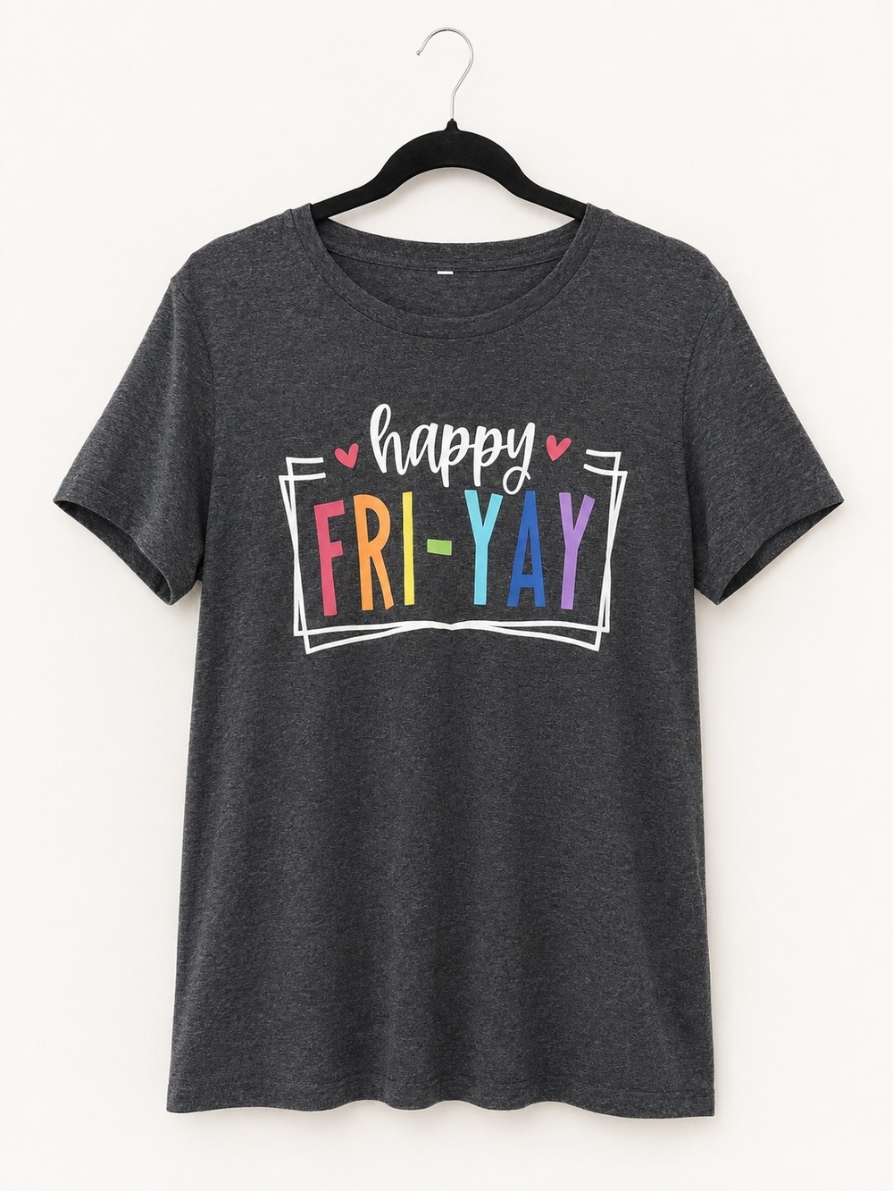 Happy Fri-Yay Charcoal  T-Shirt